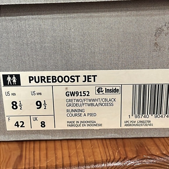 Adidas gray and White Purebppst Jet Running Shoes women’s 9.5 new w/box main image 6